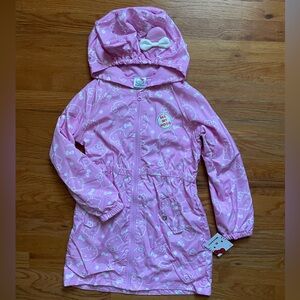 NWT Sanrio Hello Kitty Girls Pink Hooded Jacket/Coat/Windbreaker 5/6, 10